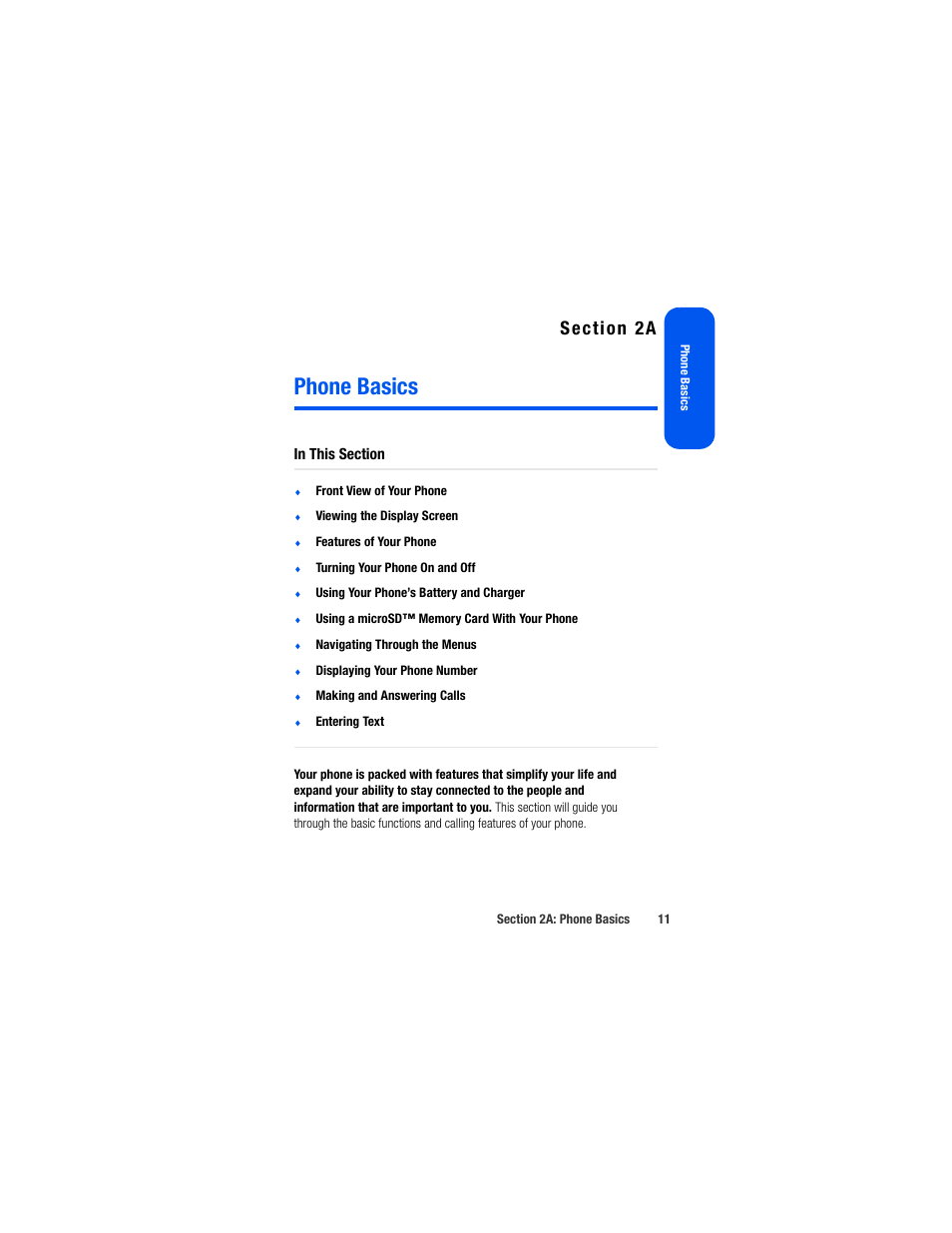 Phone basics, 2a. phone basics | Samsung SPH-M520ZSAQST User Manual | Page 37 / 287