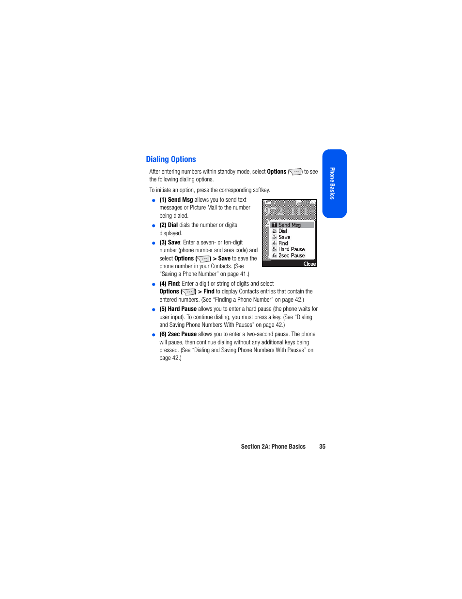 Dialing options | Samsung SPH-M520ZSAQST User Manual | Page 61 / 287