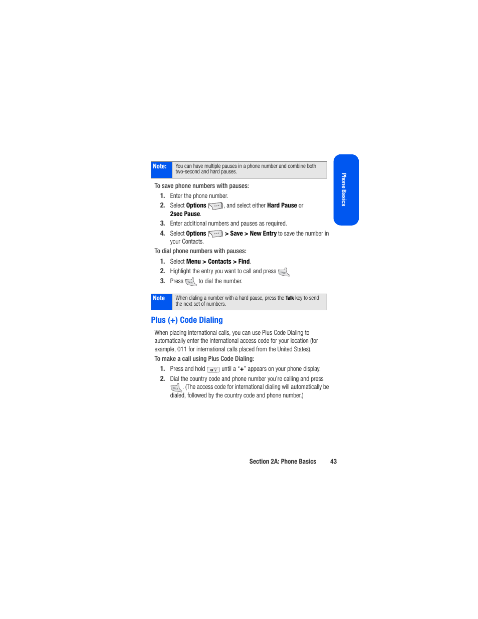 Plus (+) code dialing | Samsung SPH-M520ZSAQST User Manual | Page 69 / 287