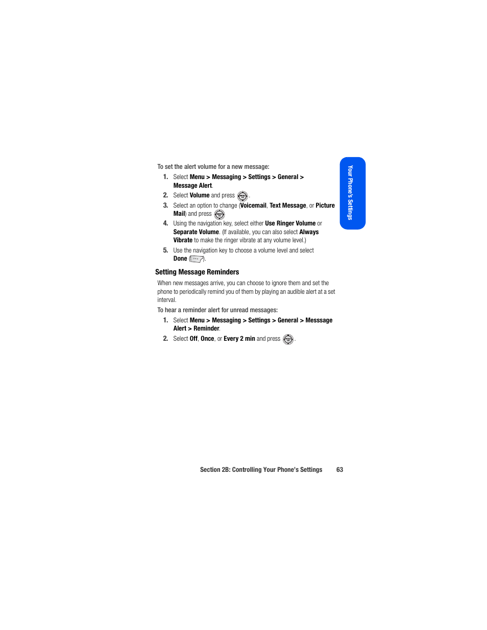 Setting message reminders | Samsung SPH-M520ZSAQST User Manual | Page 89 / 287