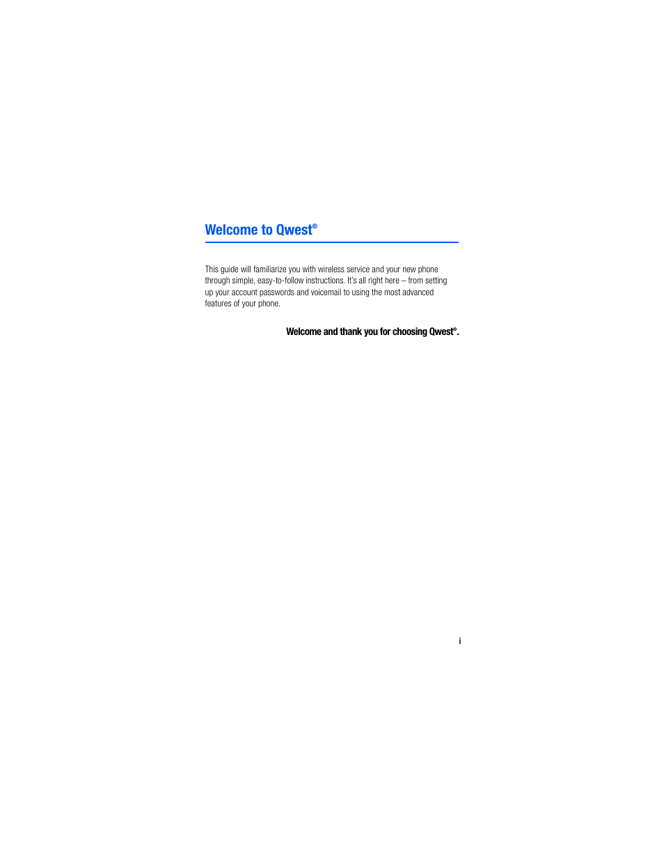 Welcome to qwest | Samsung SPH-M520ZSAQST User Manual | Page 9 / 287