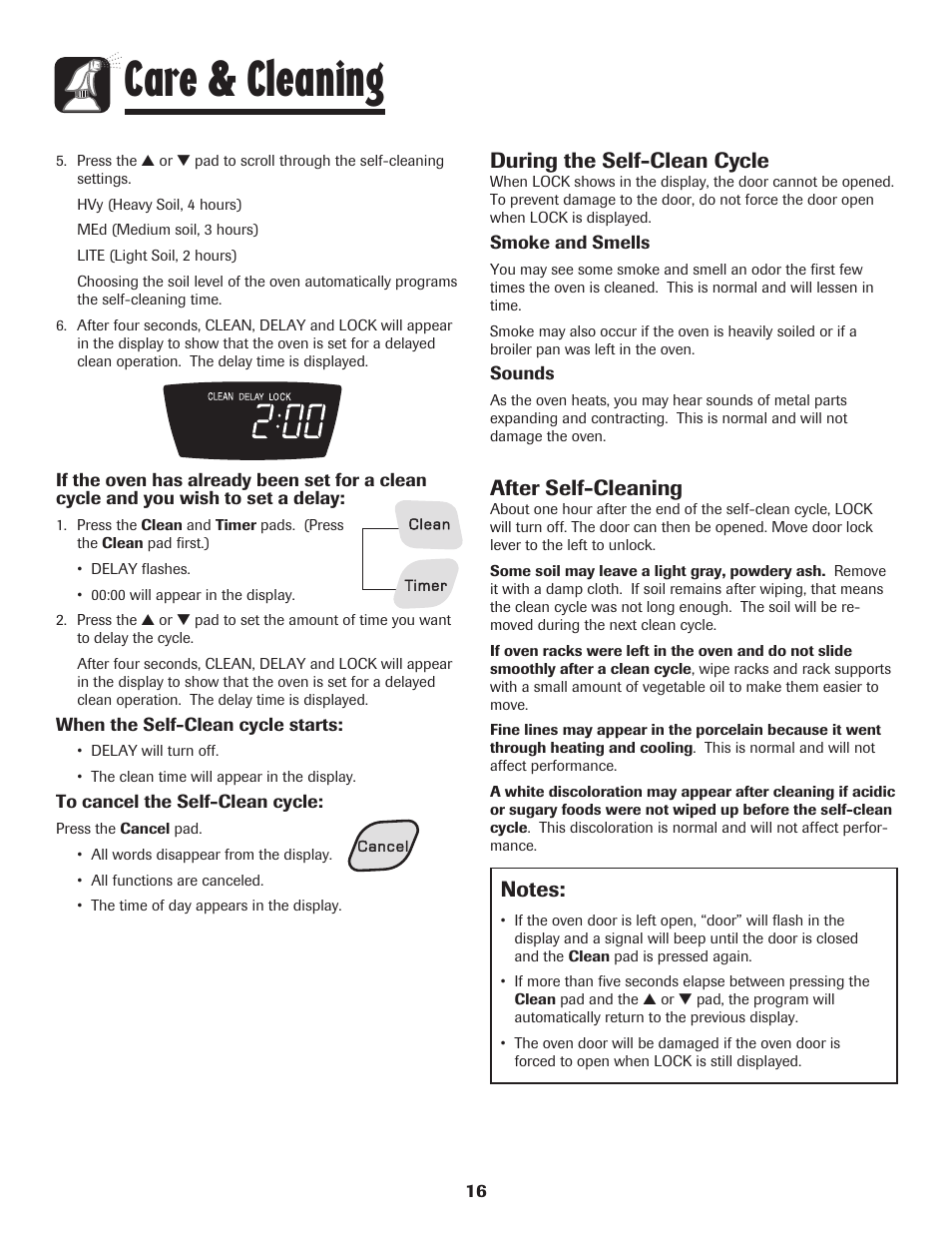 Care & cleaning, During the self-clean cycle, After self-cleaning | Amana 8113P550-60 User Manual | Page 17 / 76