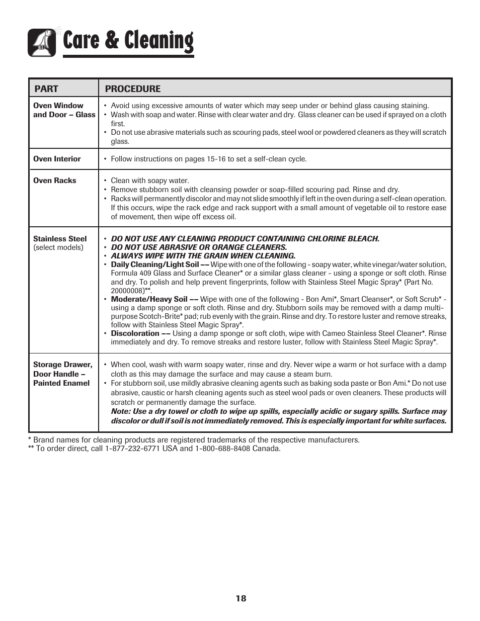Care & cleaning | Amana 8113P550-60 User Manual | Page 19 / 76