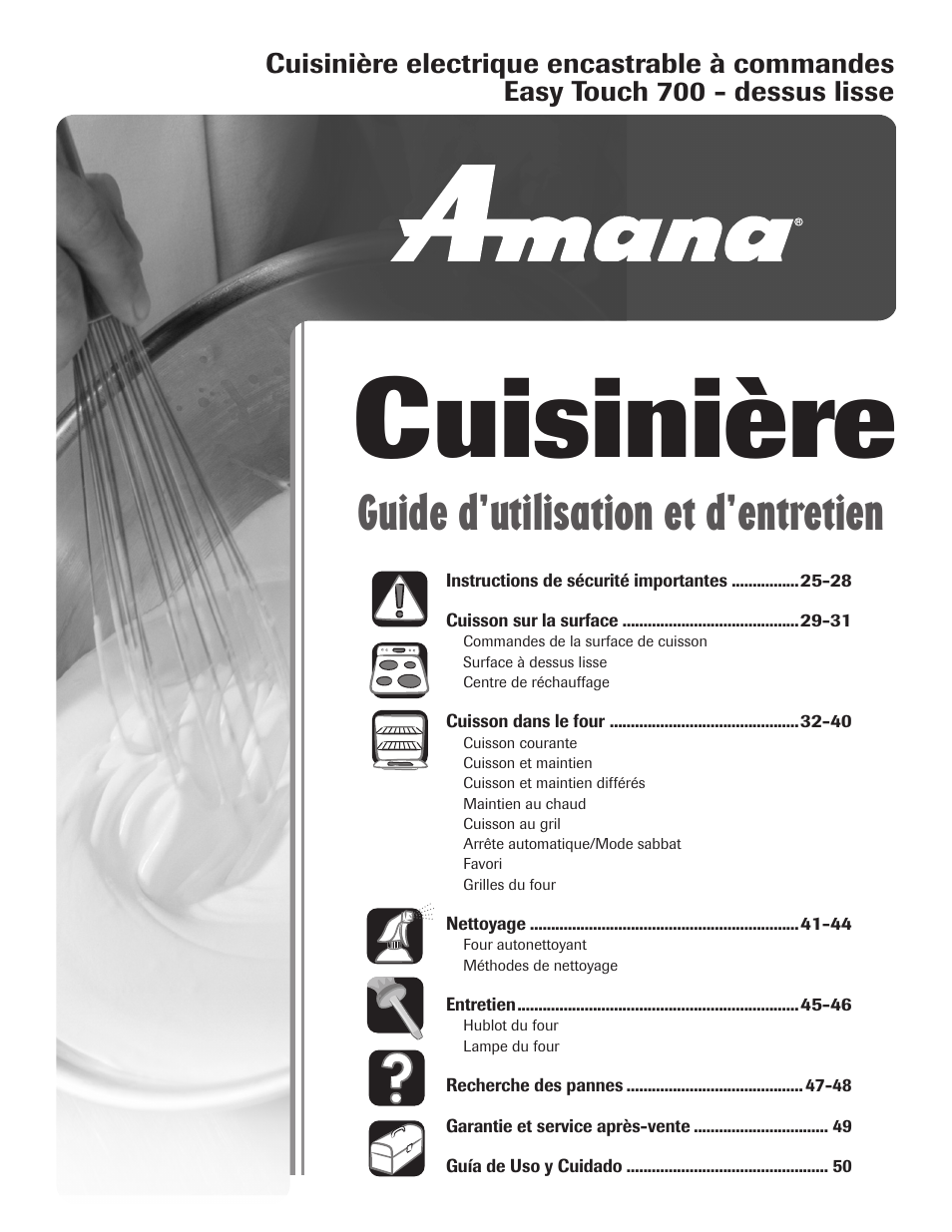 Cuisinière, Guide d’utilisation et d’entretien | Amana 8113P550-60 User Manual | Page 25 / 76