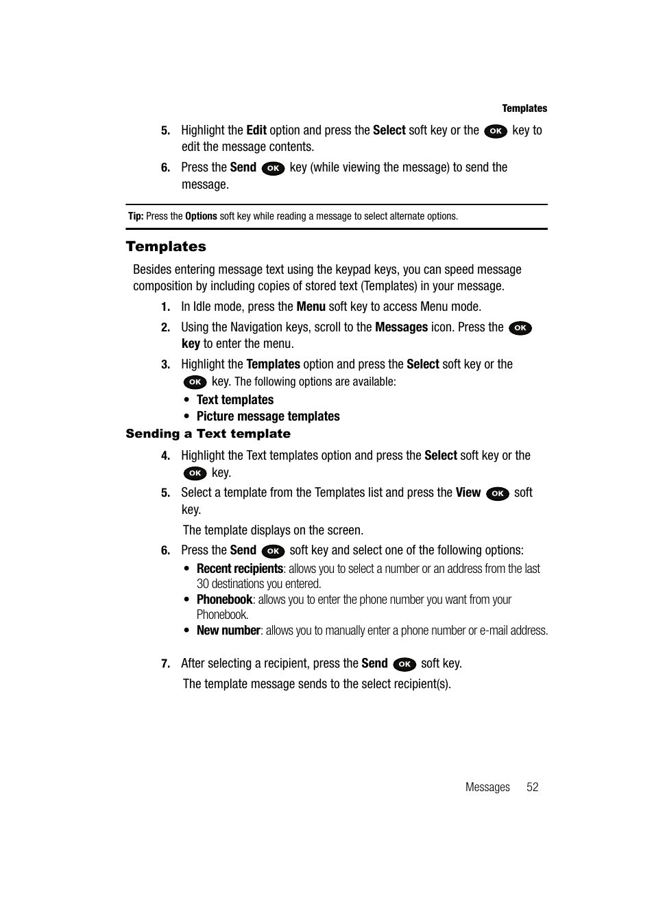 Templates | Samsung SGH-T729ZKATMB User Manual | Page 55 / 163