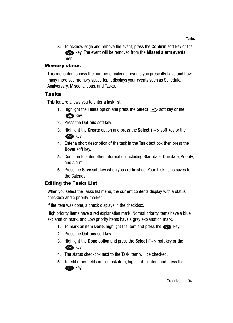 Tasks | Samsung SGH-T729ZKATMB User Manual | Page 97 / 163