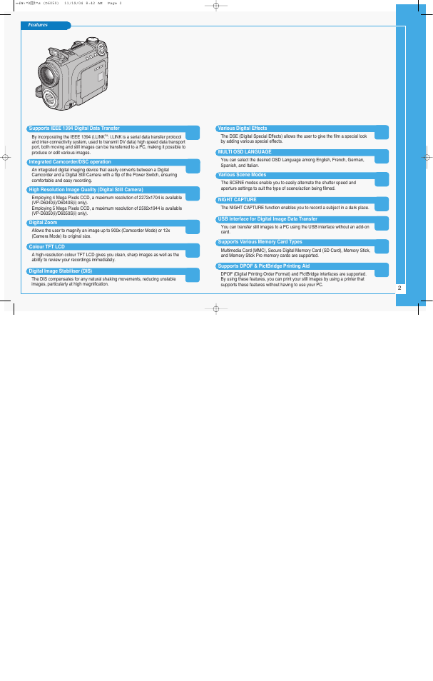 Samsung SC-D6040-AFS User Manual | Page 2 / 10