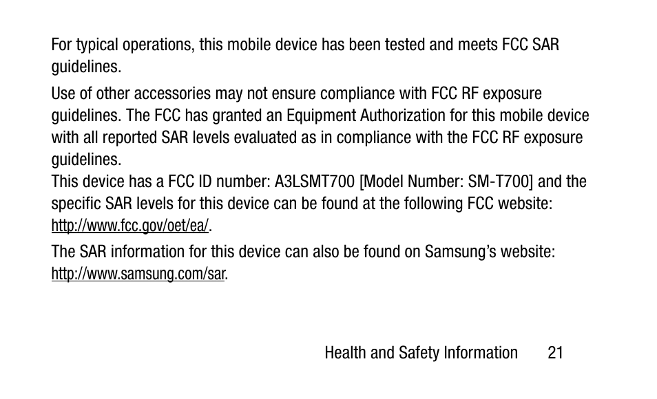 Samsung SM-T700NZWAXAR User Manual | Page 31 / 107