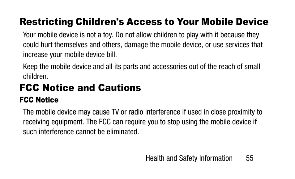Fcc notice and cautions | Samsung SM-T700NZWAXAR User Manual | Page 65 / 107