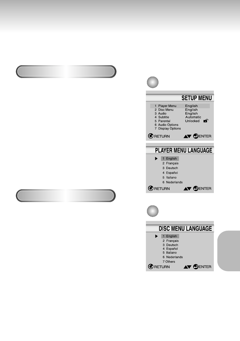 Setting up the language features | Samsung DVD-S321-XAA User Manual | Page 41 / 50