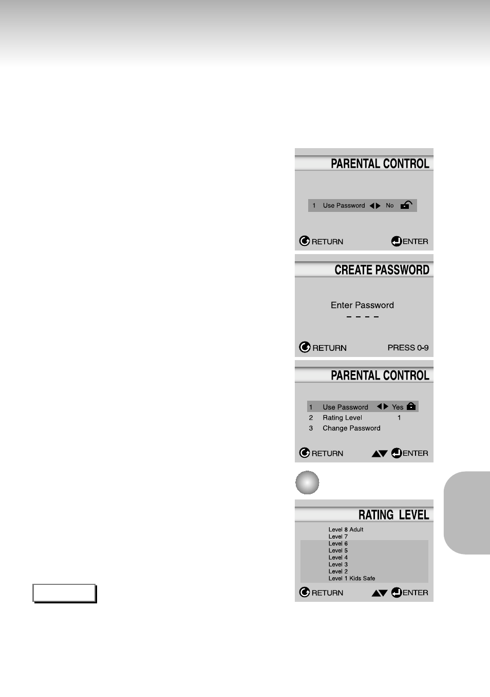 Setting up the parental control | Samsung DVD-S321-XAA User Manual | Page 43 / 50