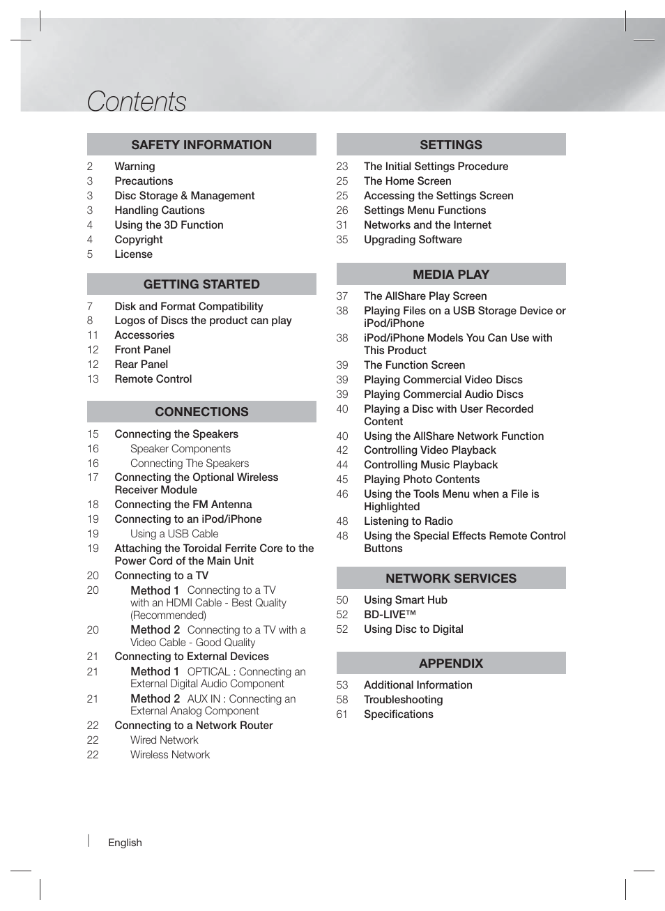 Samsung HT-EM53C-ZA User Manual | Page 6 / 64