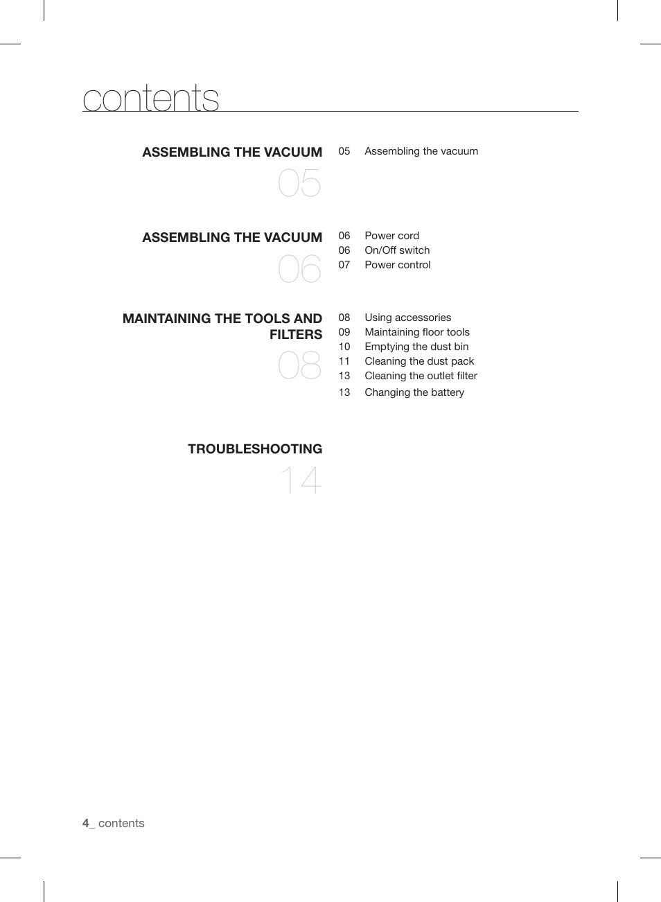 Samsung VCC88B0H1K-XAA User Manual | Page 4 / 48