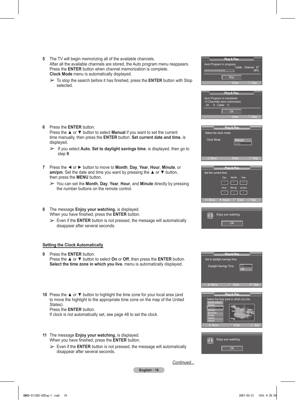 Samsung HPT5054X-XAA User Manual | Page 16 / 144