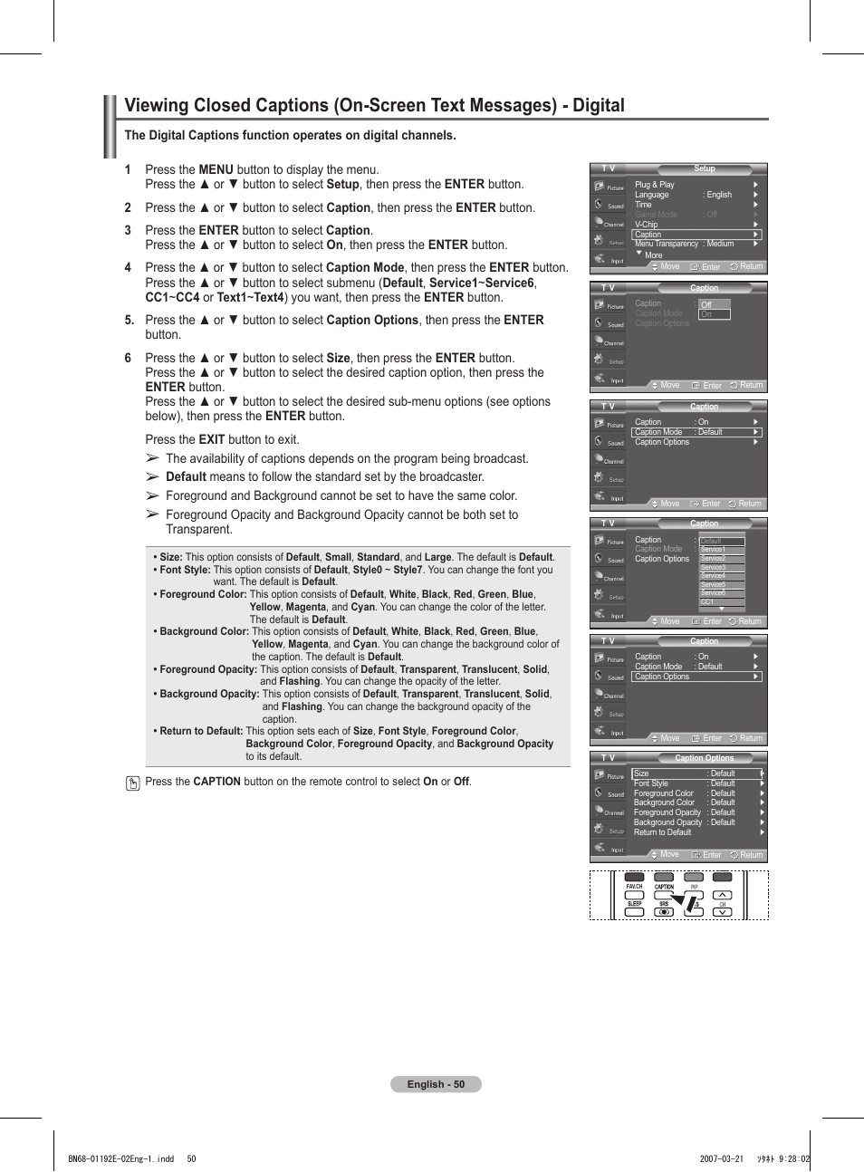 Samsung HPT5054X-XAA User Manual | Page 50 / 144