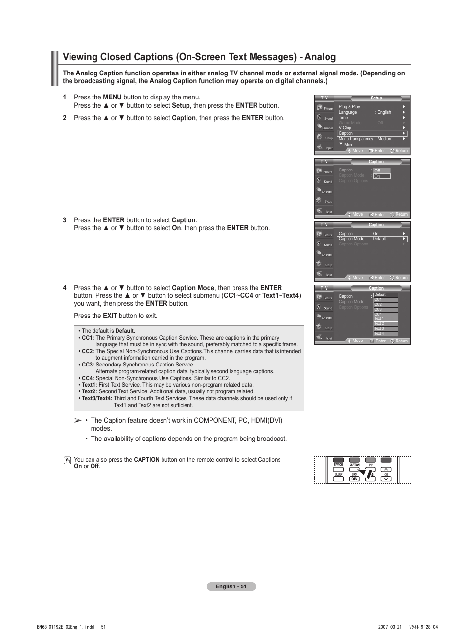 Samsung HPT5054X-XAA User Manual | Page 51 / 144