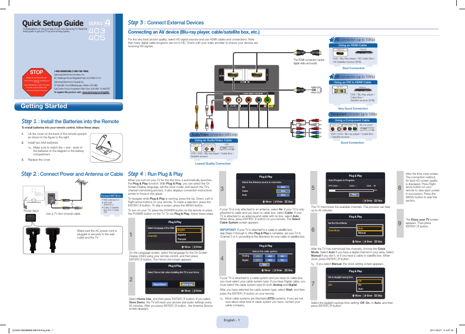 Samsung LN32D403E2DXZA User Manual | 2 pages