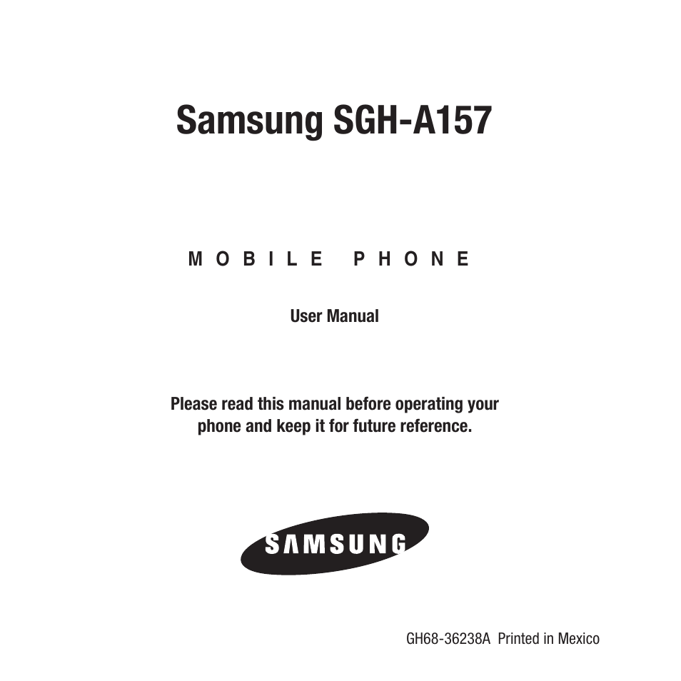 Samsung SGH-A157ZKAATT User Manual | 136 pages