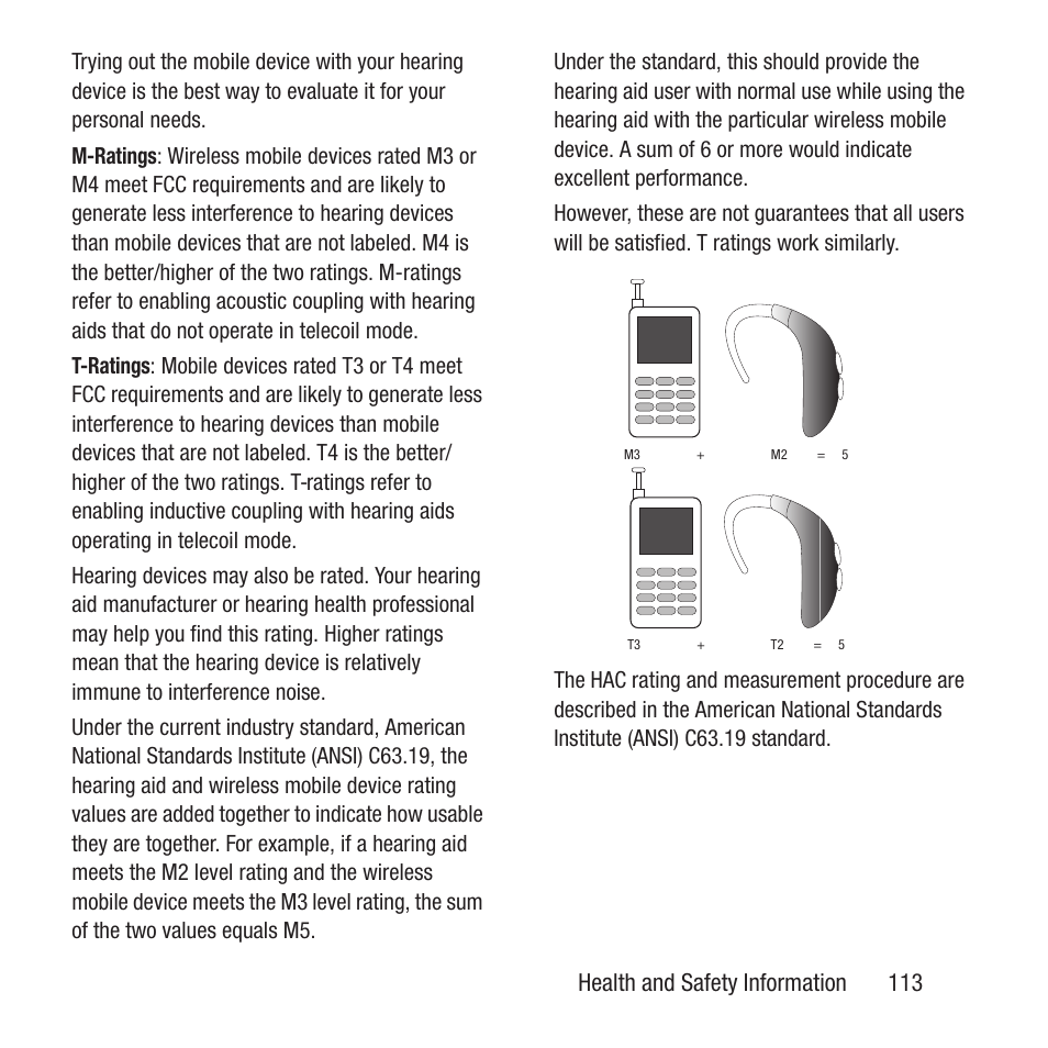 Health and safety information 113 | Samsung SGH-A157ZKAATT User Manual | Page 117 / 136