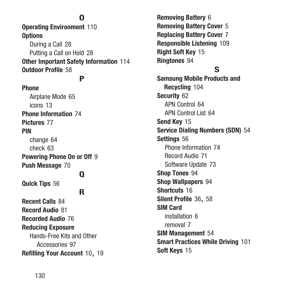 Samsung SGH-A157ZKAATT User Manual | Page 134 / 136