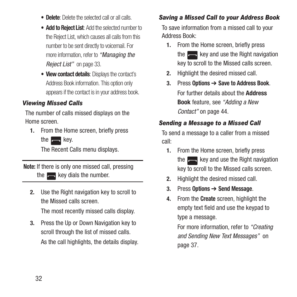 Samsung SGH-A157ZKAATT User Manual | Page 36 / 136