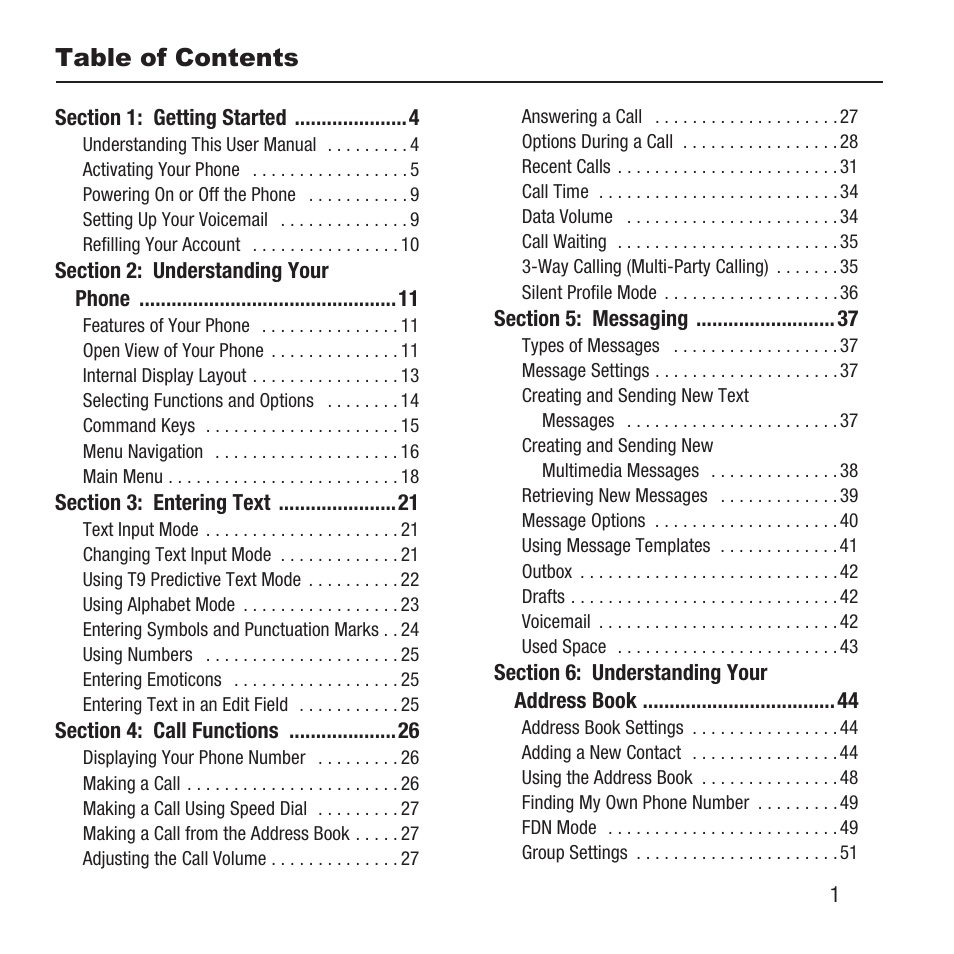 Samsung SGH-A157ZKAATT User Manual | Page 5 / 136
