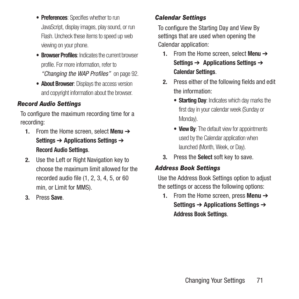 Samsung SGH-A157ZKAATT User Manual | Page 75 / 136