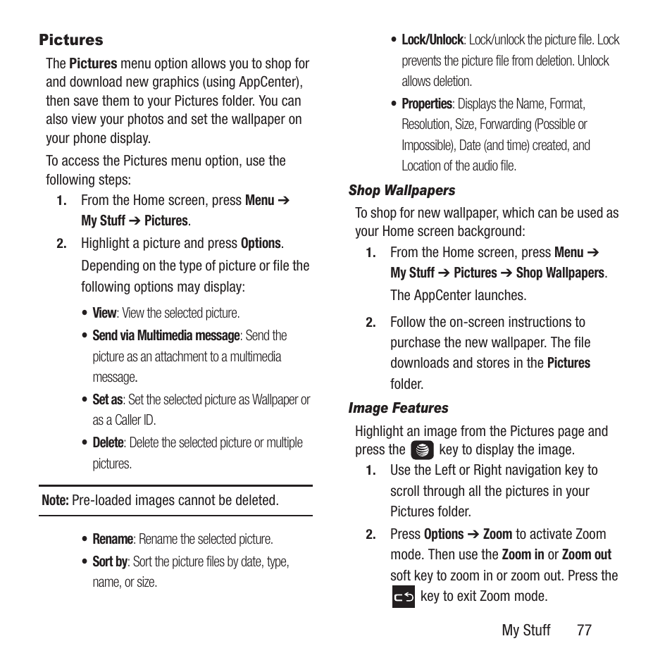 Pictures | Samsung SGH-A157ZKAATT User Manual | Page 81 / 136