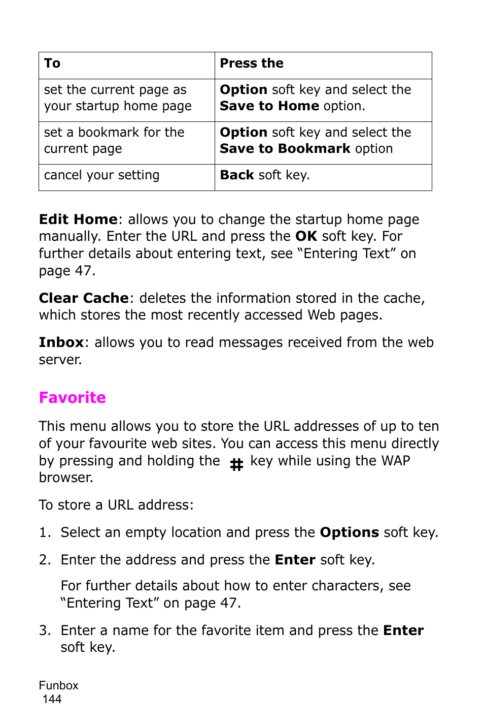 Favorite | Samsung SGH-D415MSATMB User Manual | Page 147 / 200