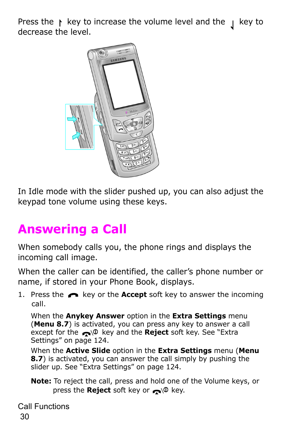 Answering a call | Samsung SGH-D415MSATMB User Manual | Page 33 / 200