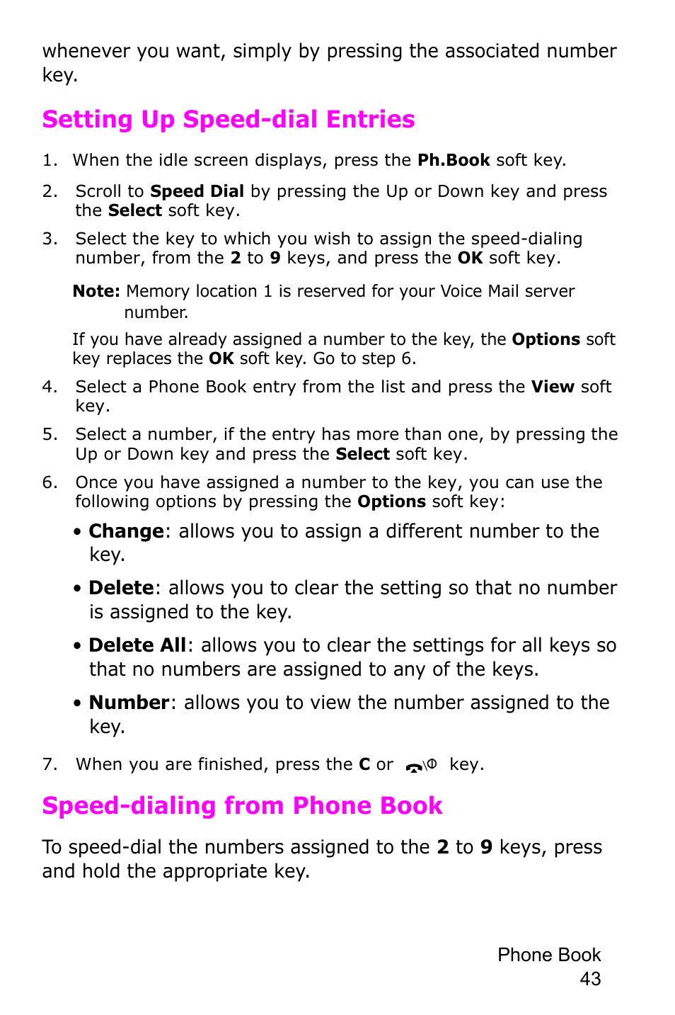 Setting up speed-dial entries, Speed-dialing from phone book | Samsung SGH-D415MSATMB User Manual | Page 46 / 200