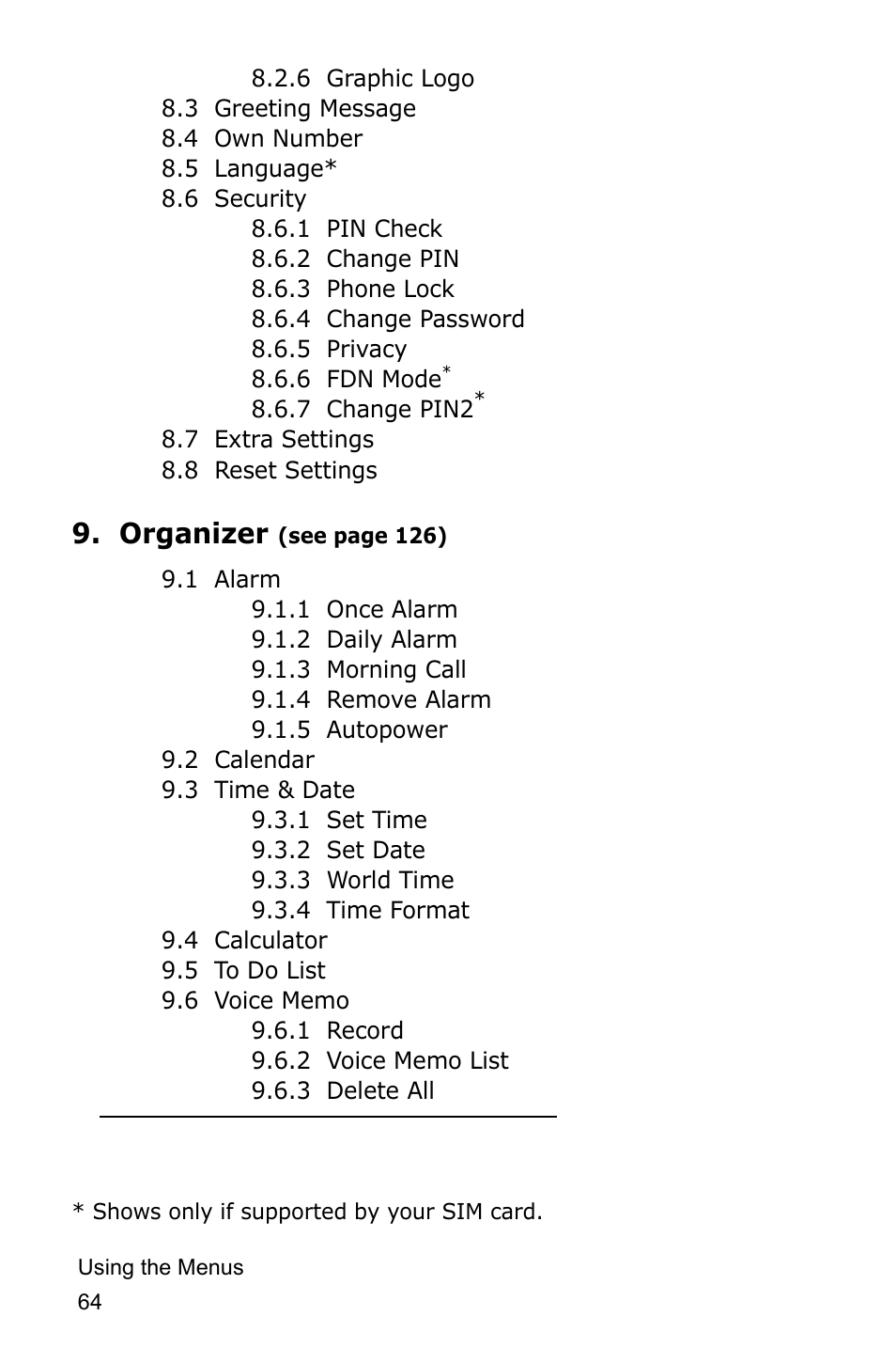 Organizer | Samsung SGH-D415MSATMB User Manual | Page 67 / 200