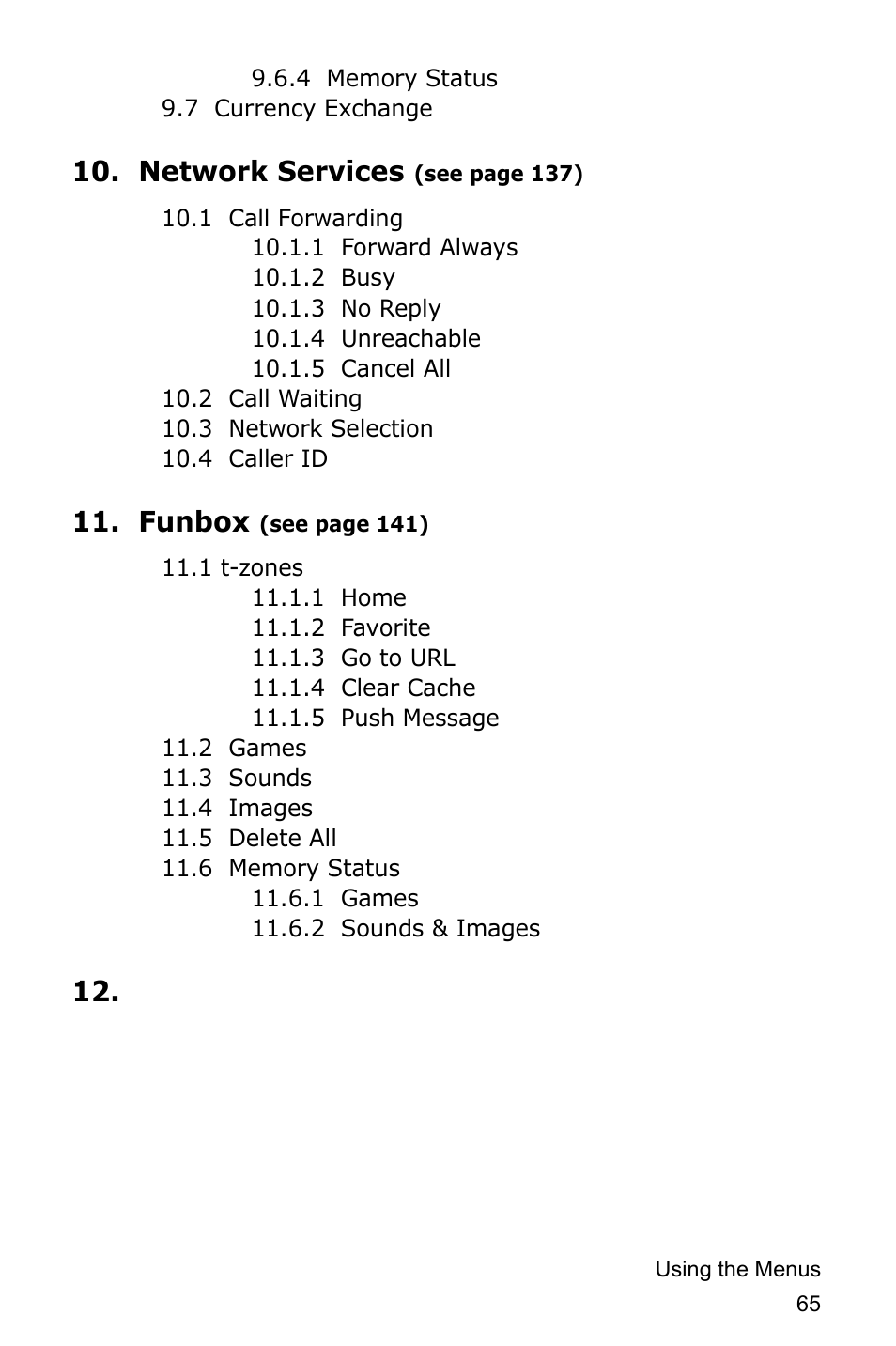 Network services, Funbox | Samsung SGH-D415MSATMB User Manual | Page 68 / 200