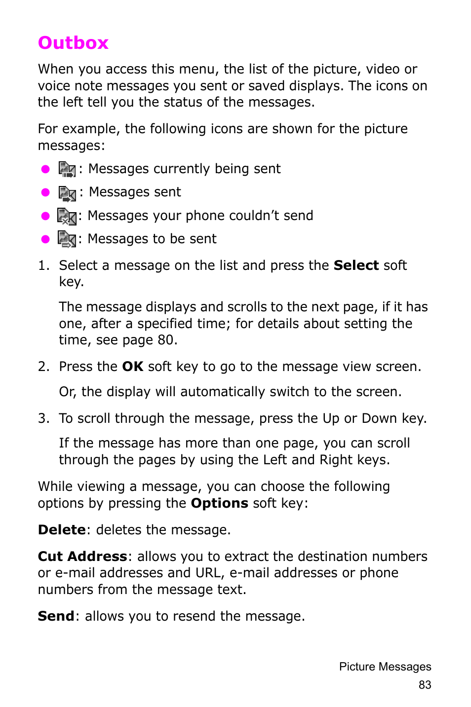 Outbox | Samsung SGH-D415MSATMB User Manual | Page 86 / 200