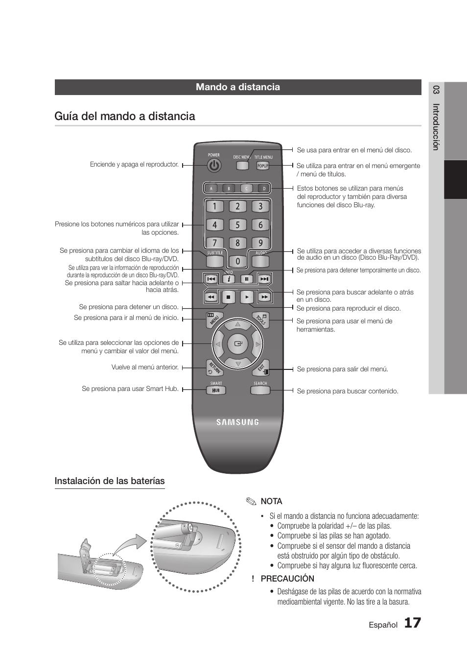 Guía del mando a distancia | Samsung BD-D5300-ZA User Manual | Page 85 / 142