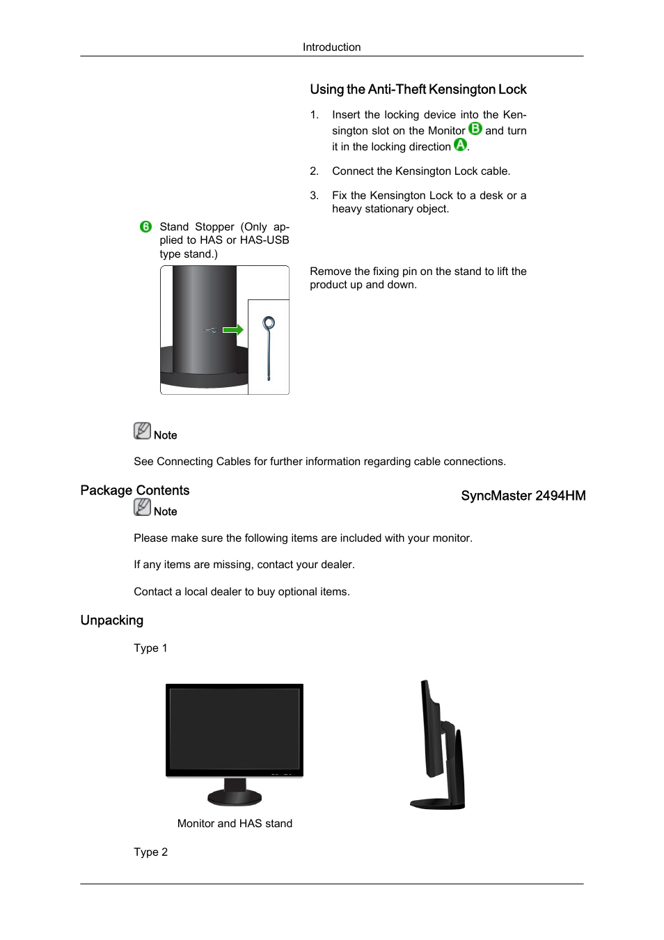 Package contents, Unpacking | Samsung LS24KIQKFV-XAA User Manual | Page 16 / 96
