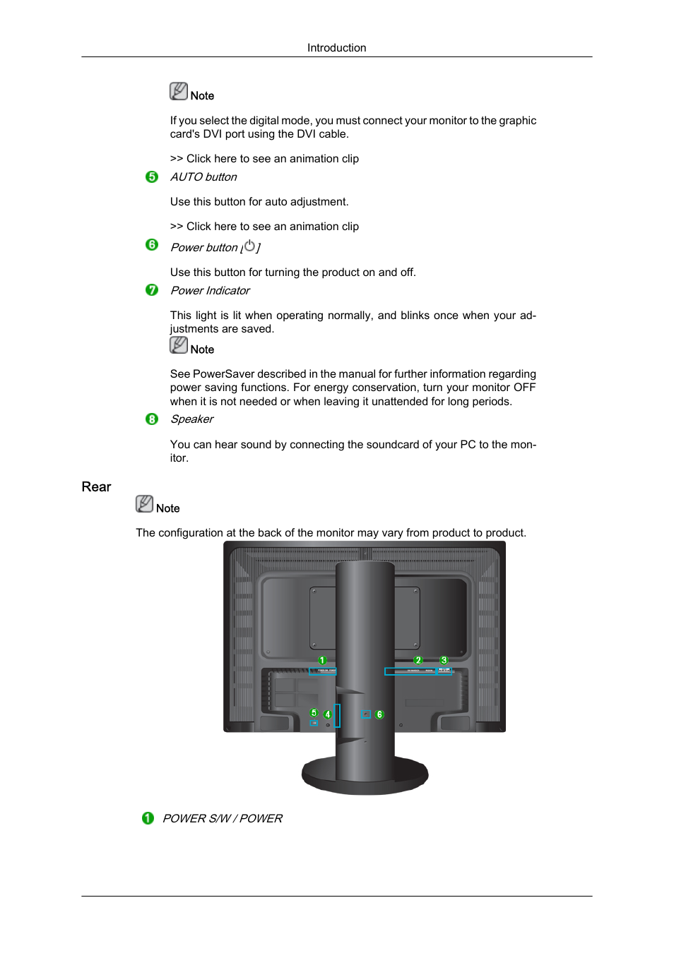 Rear | Samsung LS24KIQKFV-XAA User Manual | Page 20 / 96