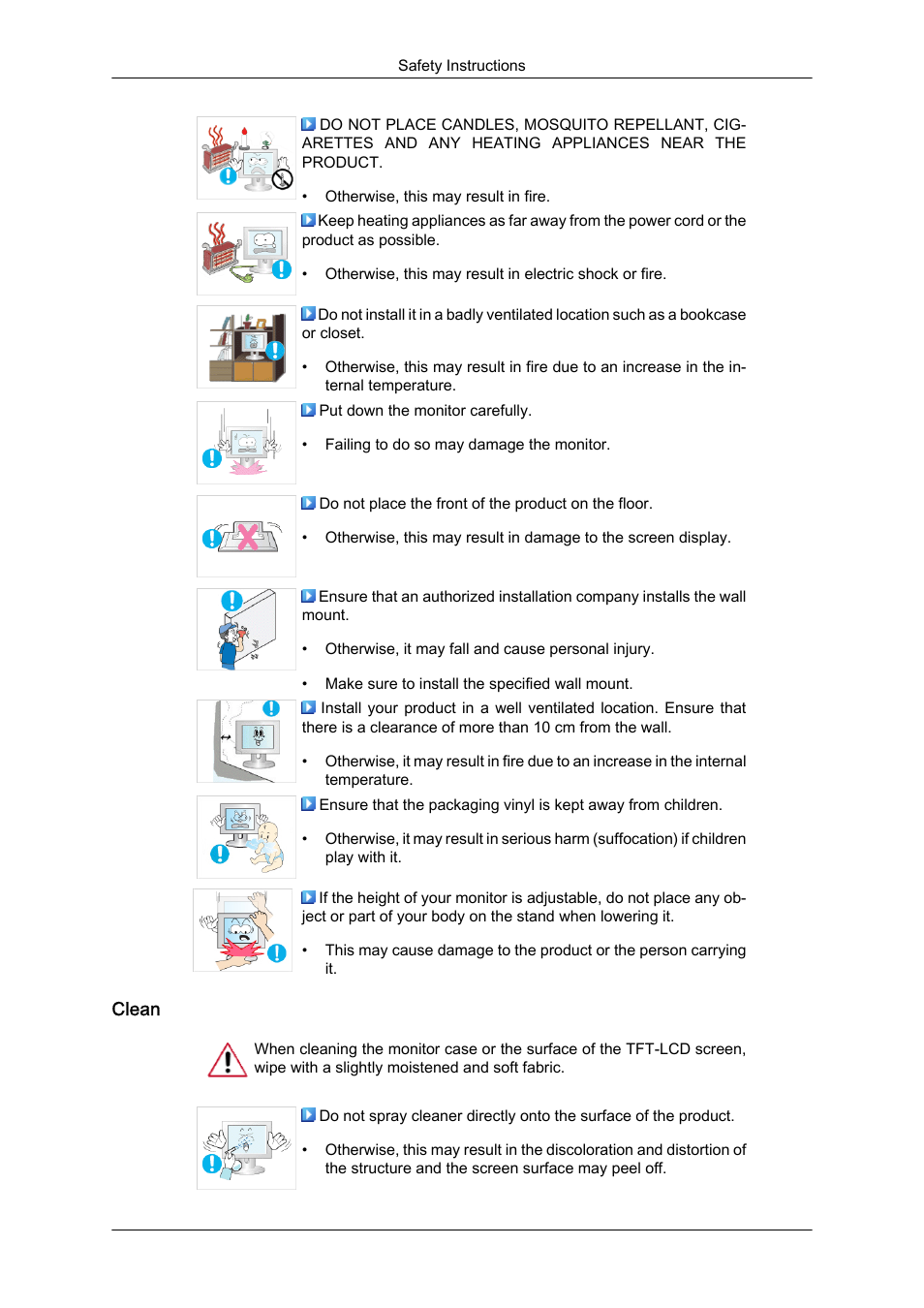 Clean | Samsung LS24KIQKFV-XAA User Manual | Page 4 / 96