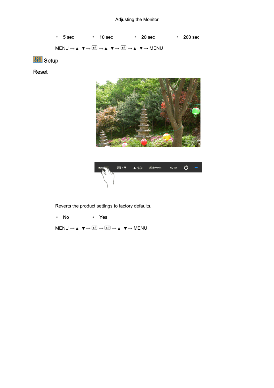 Setup, Reset | Samsung LS24KIQKFV-XAA User Manual | Page 69 / 96