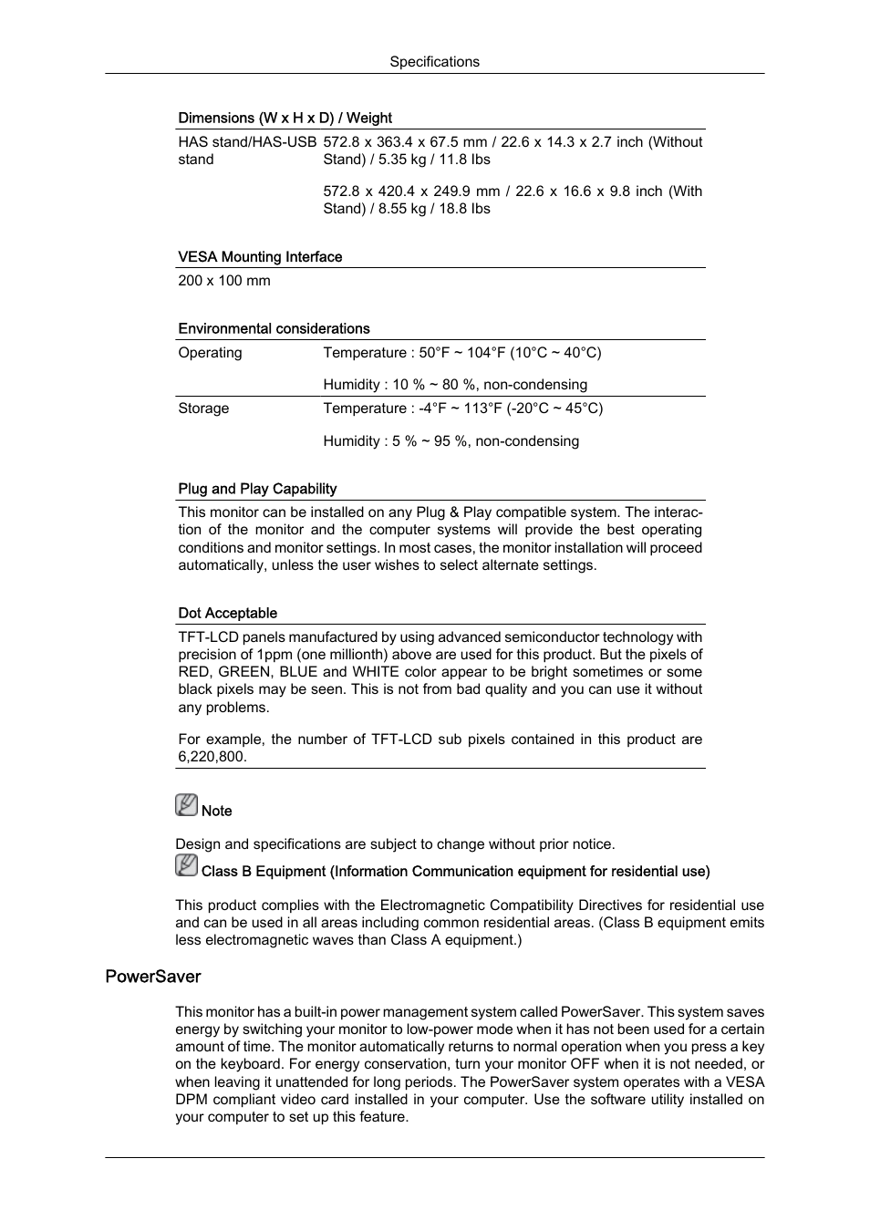 Powersaver | Samsung LS24KIQKFV-XAA User Manual | Page 83 / 96