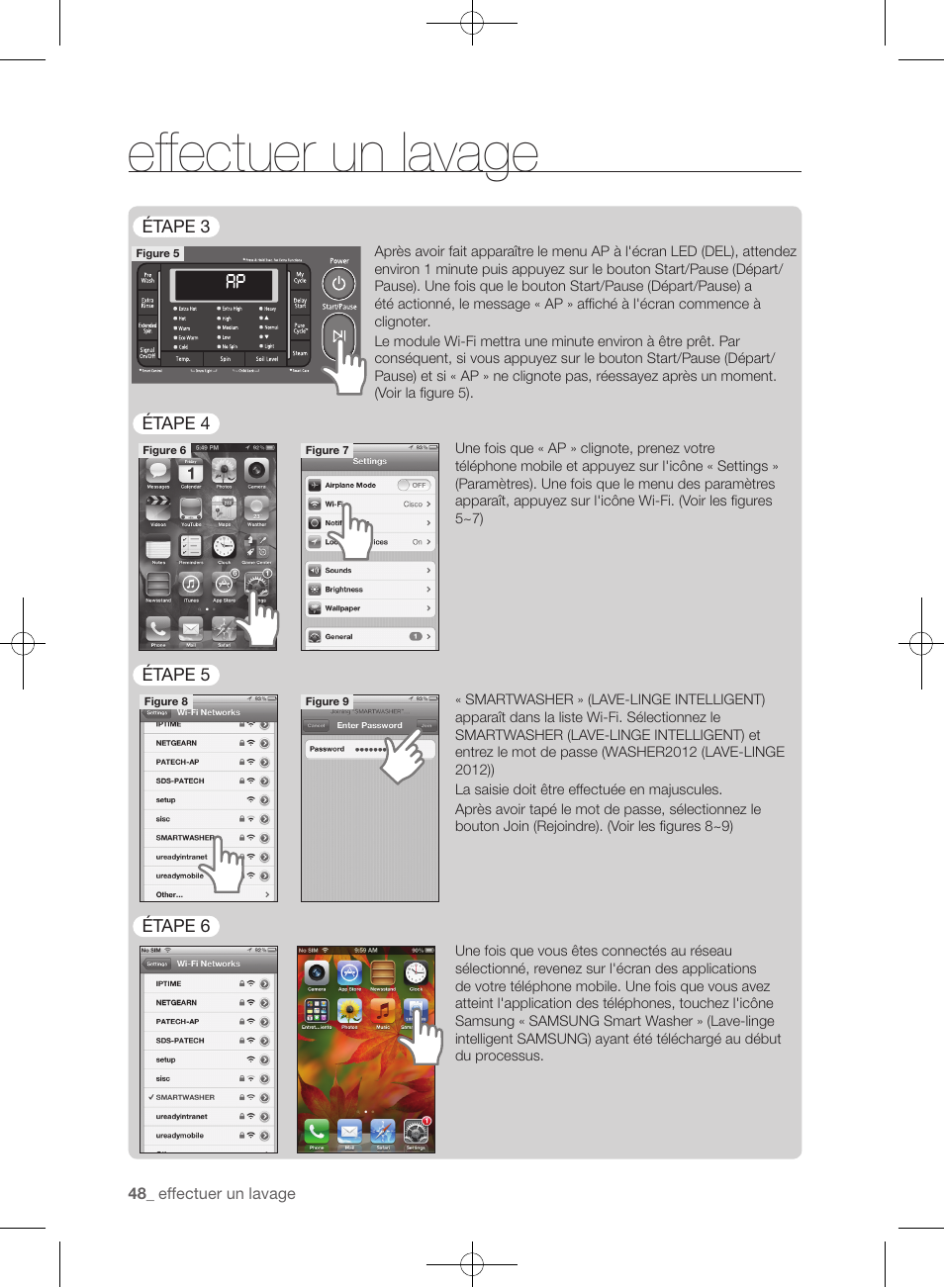 Effectuer un lavage | Samsung WF455ARGSGR-AA User Manual | Page 140 / 276