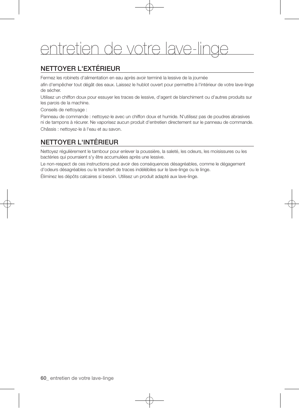 Entretien de votre lave-linge | Samsung WF455ARGSGR-AA User Manual | Page 152 / 276
