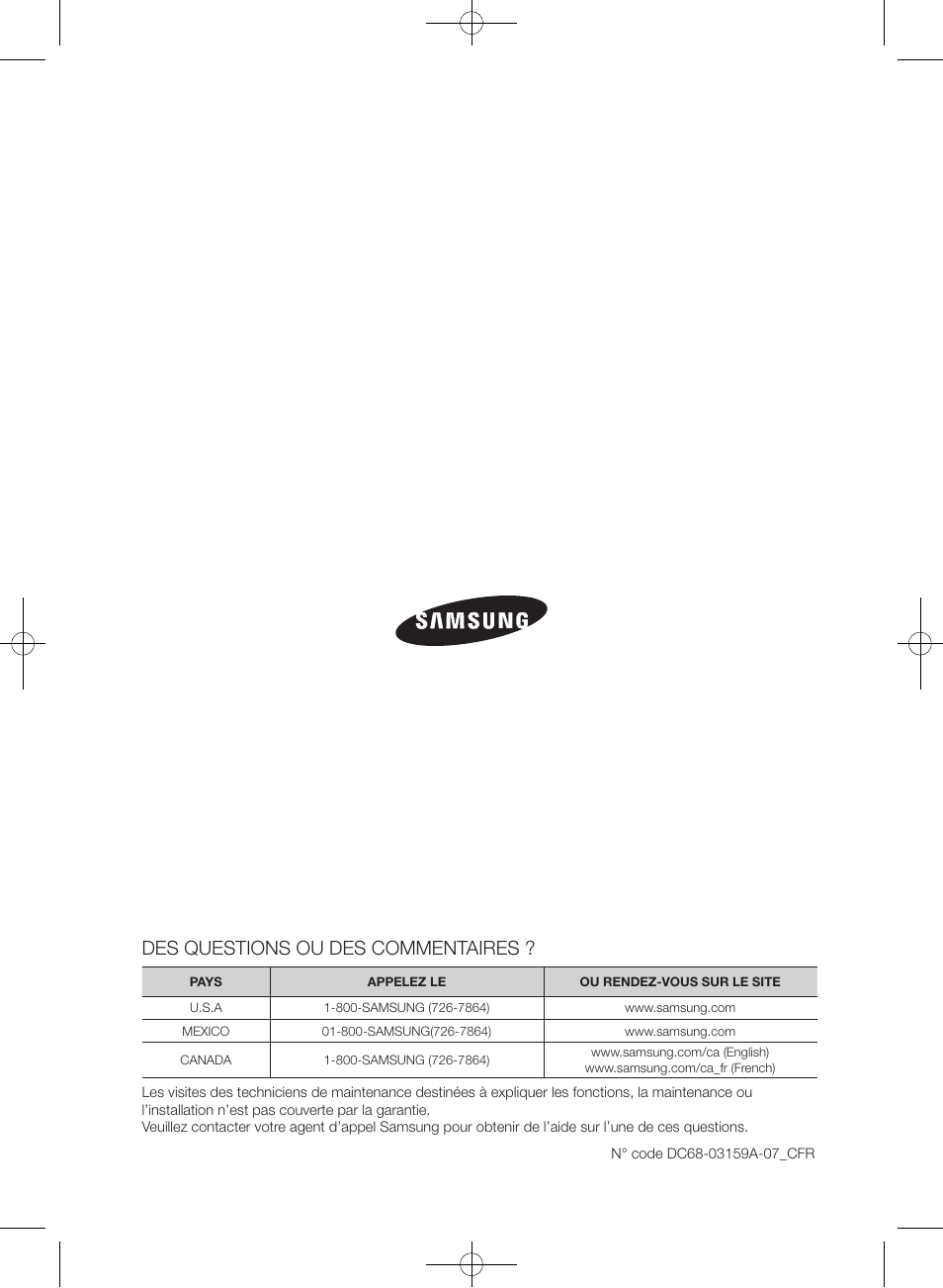 Des questions ou des commentaires | Samsung WF455ARGSGR-AA User Manual | Page 184 / 276