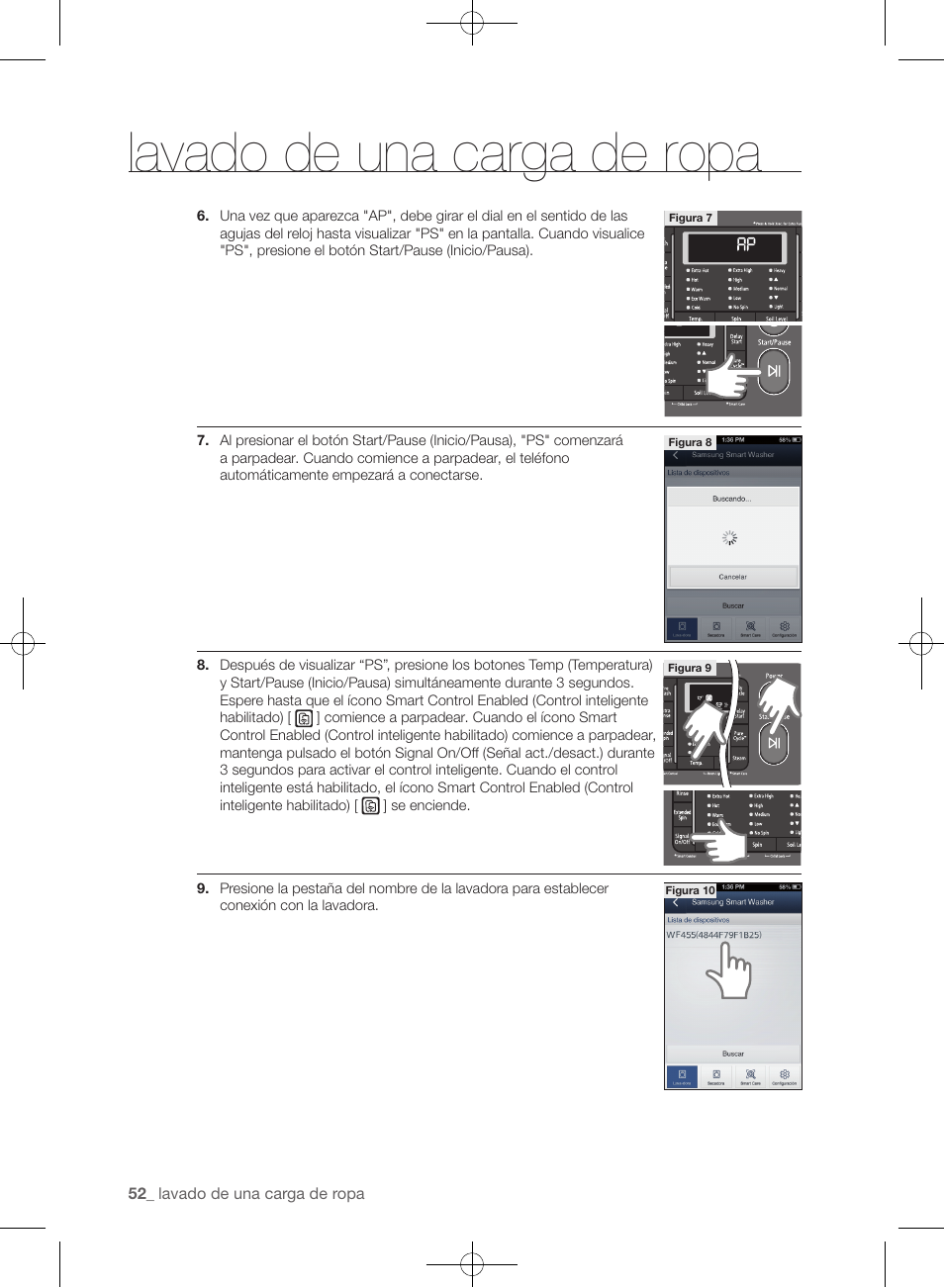 Lavado de una carga de ropa | Samsung WF455ARGSGR-AA User Manual | Page 236 / 276