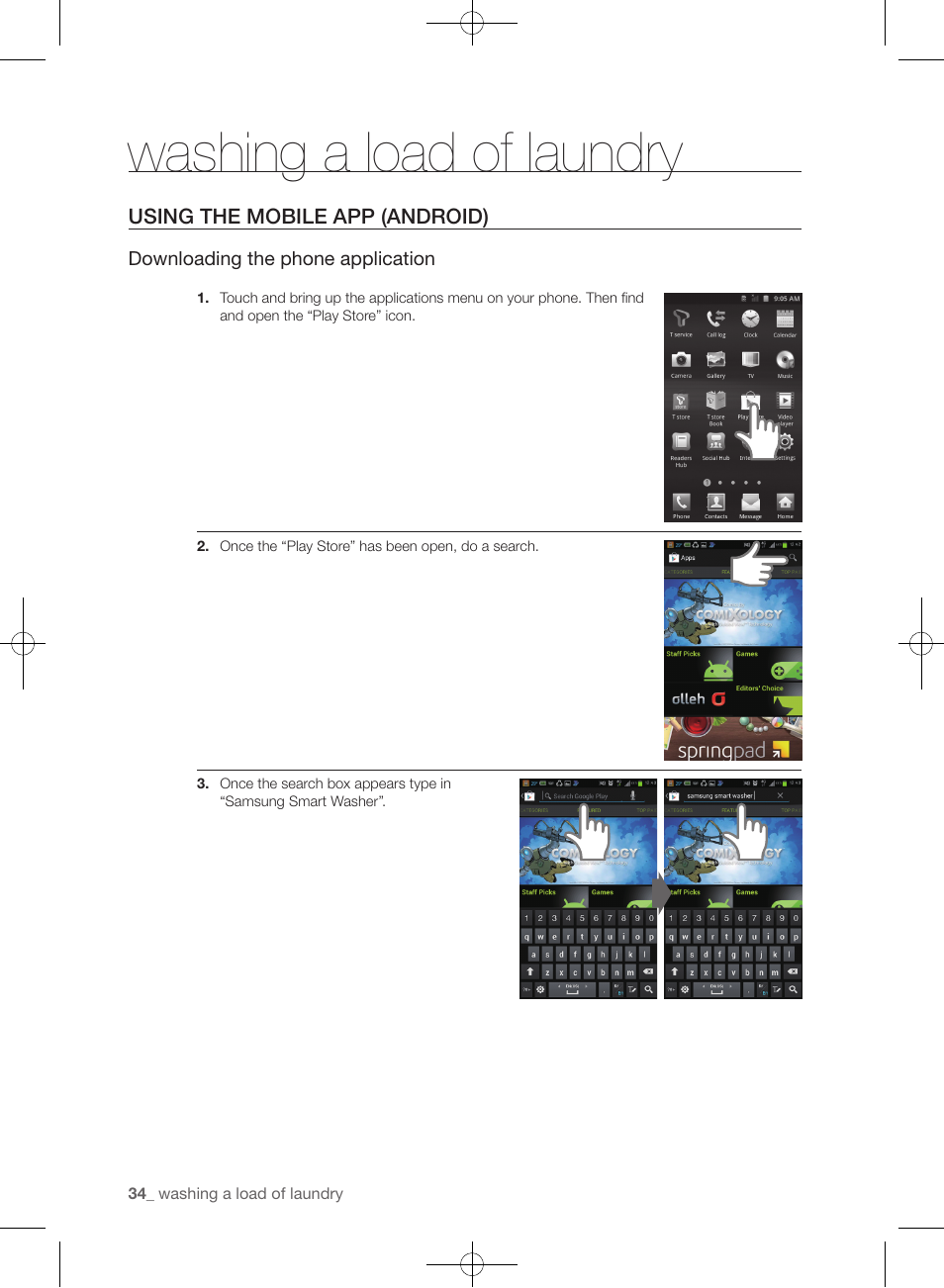 Washing a load of laundry | Samsung WF455ARGSGR-AA User Manual | Page 34 / 276