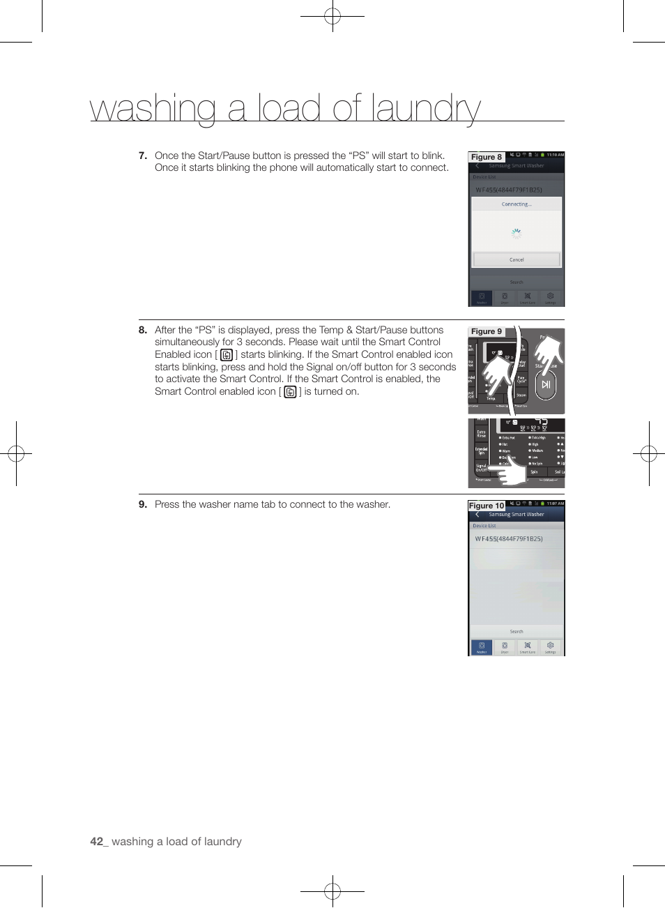 Washing a load of laundry | Samsung WF455ARGSGR-AA User Manual | Page 42 / 276