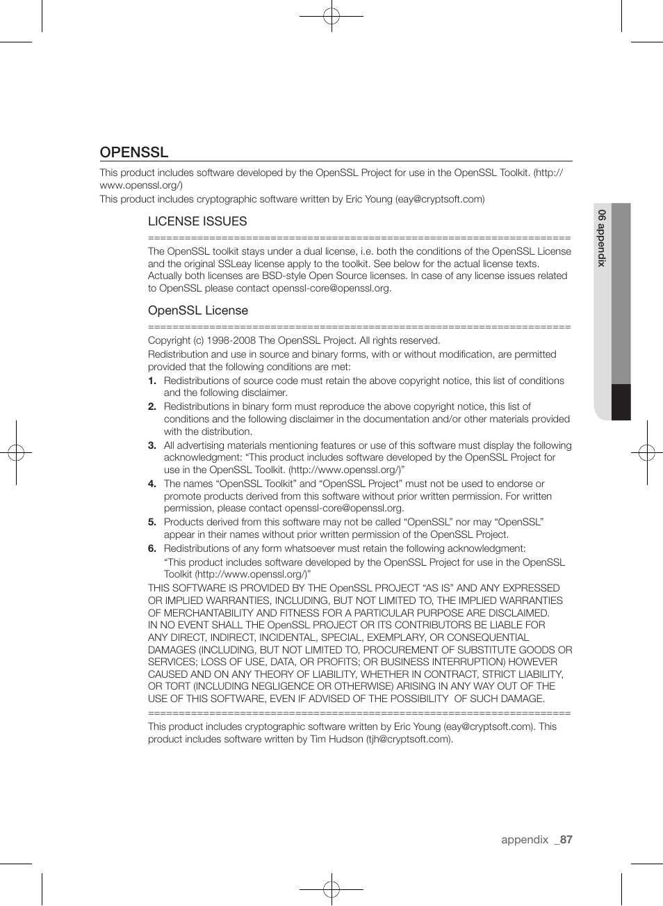 Openssl | Samsung WF455ARGSGR-AA User Manual | Page 87 / 276