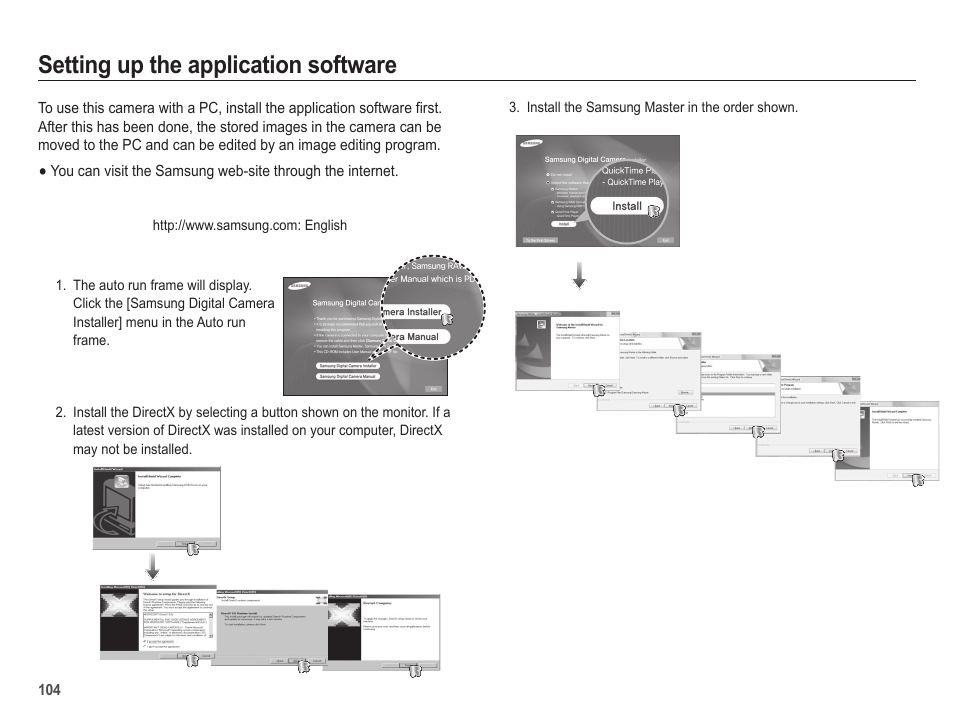 Setting up the application software | Samsung EC-HZ25WZBPBUS User Manual | Page 105 / 122