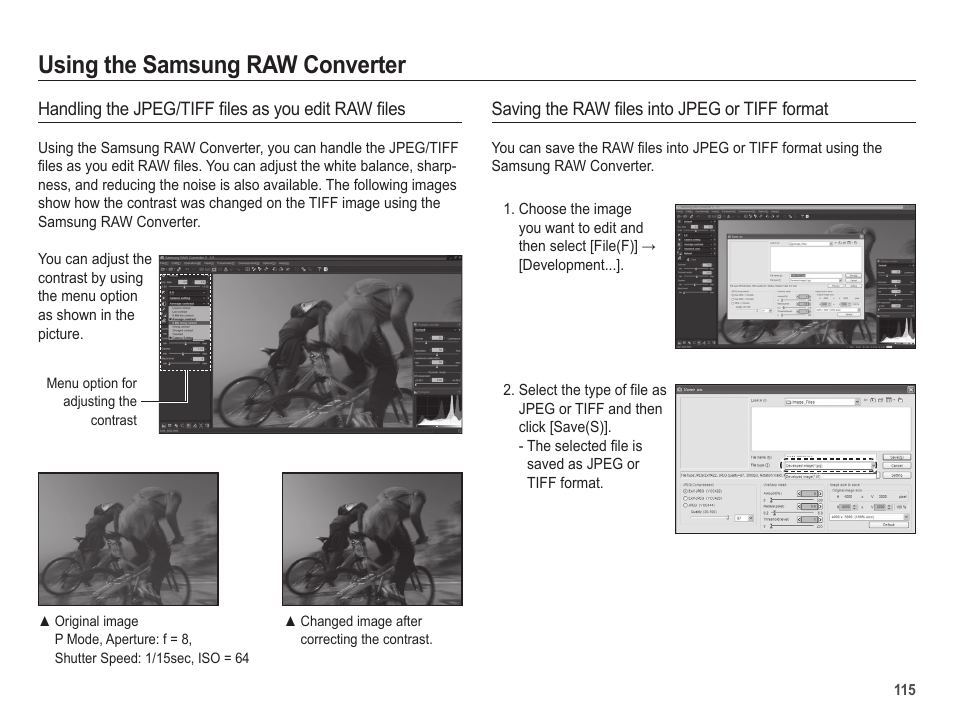 Using the samsung raw converter | Samsung EC-HZ25WZBPBUS User Manual | Page 116 / 122
