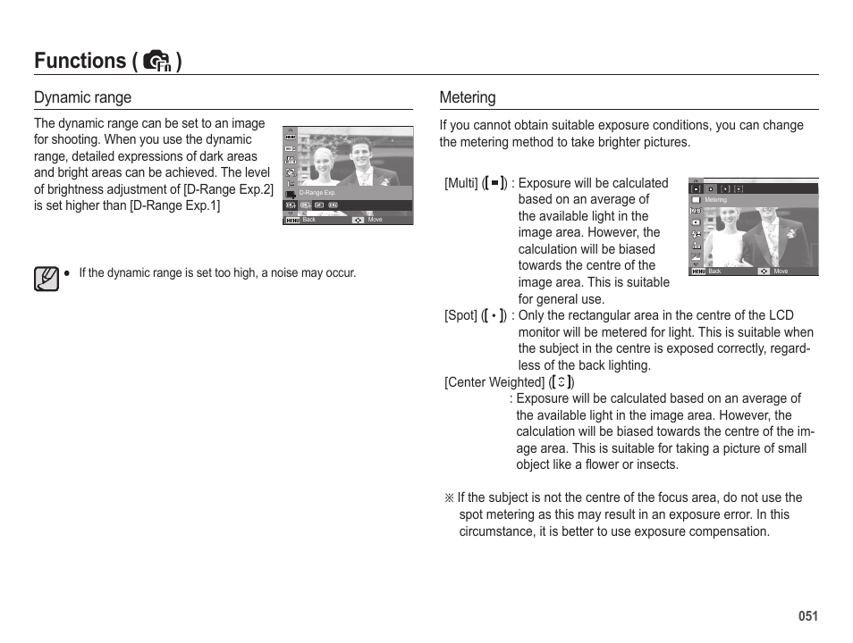 Functions ( ) | Samsung EC-HZ25WZBPBUS User Manual | Page 52 / 122